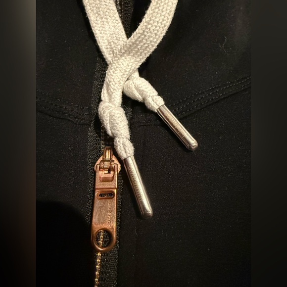 Lululemon women’s stretch it out hoodie in black& heather deep coal sz 4 GUC - Picture 9 of 11